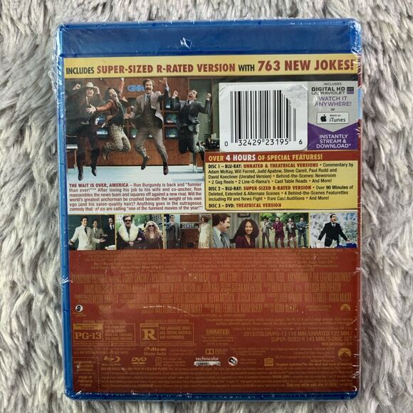 Anchorman 2 The Legend Continues Blu-ray 2013 Slapstick Comedy Will Ferrell - Picture 2 of 7